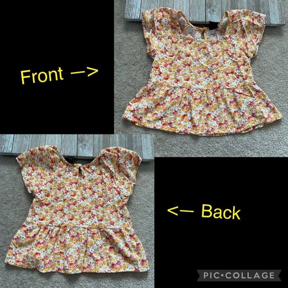 Art Class Floral Woven Peplum Top Girls Size S (6/6X) Cute Pretty Boho School - Picture 11 of 12